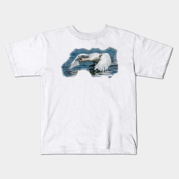 Swan Take off Kids T-Shirt by Shirasaya